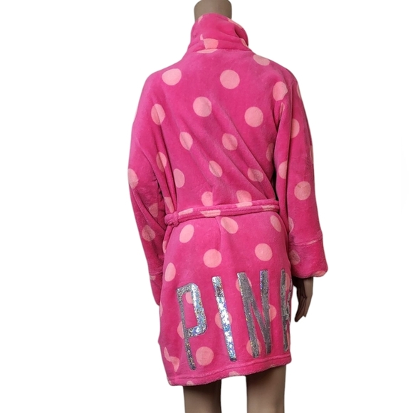 Victoria Secrets Pink Bling Polka Dot Bath Robe - Picture 3 of 5